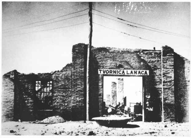 ruins of the Chain factory at Jasenovac